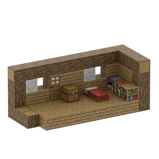 Wooden Cabin (80pcs) - Magnetic Blocks Inspired by Minecraft