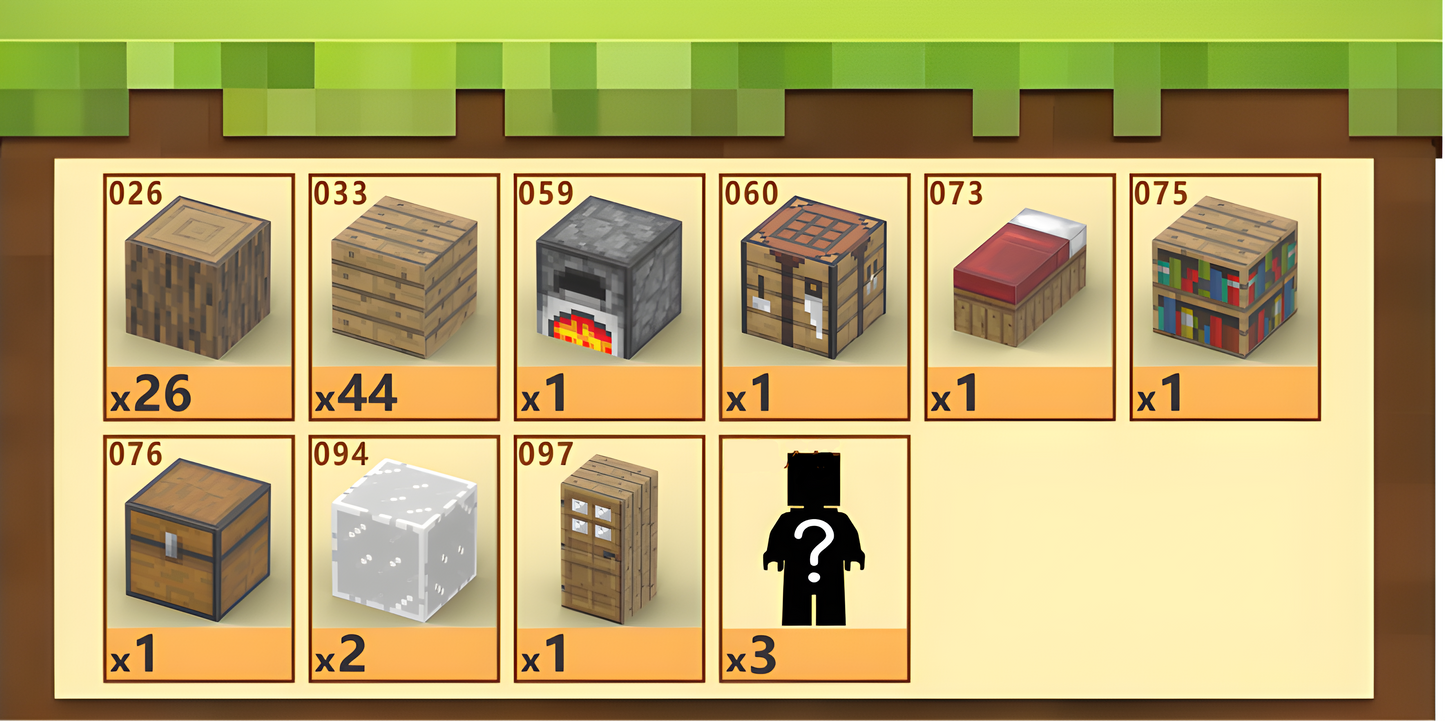 Wooden Cabin (80pcs) - Magnetic Blocks Inspired by Minecraft