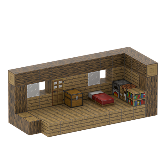 Wooden Cabin (80pcs) - Magnetic Blocks Inspired by Minecraft