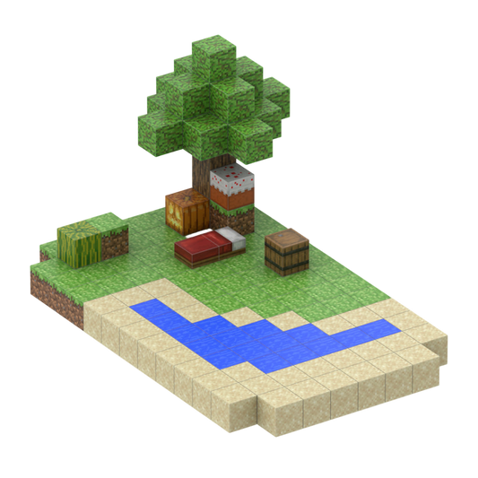 Beach (128pcs) - Magnetic Blocks Inspired by Minecraft