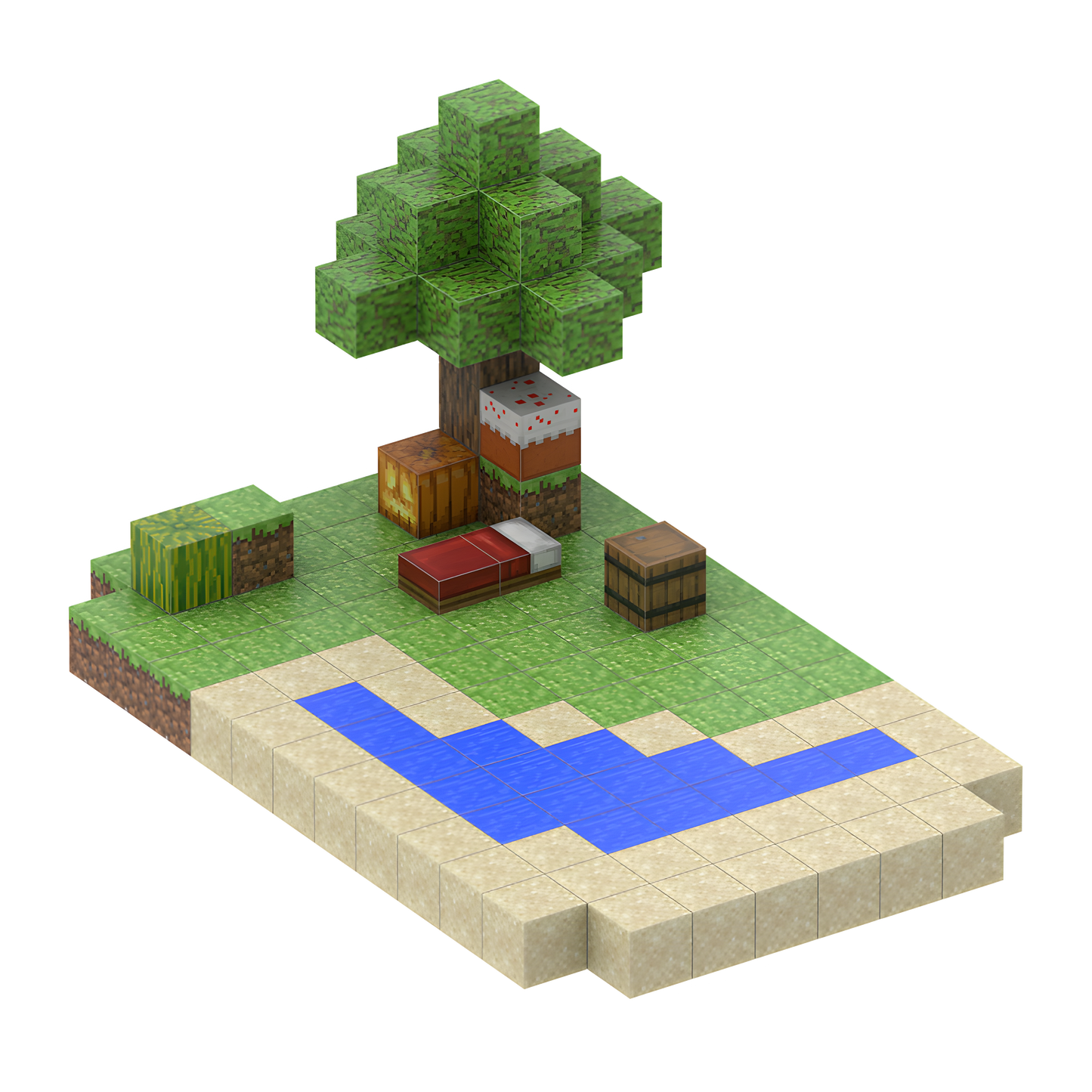 Beach (128pcs) - Magnetic Blocks Inspired by Minecraft