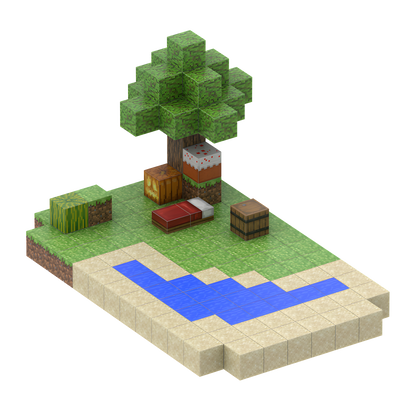 Beach (128pcs) - Magnetic Blocks Inspired by Minecraft