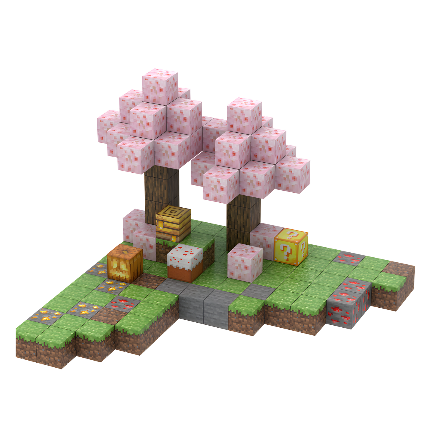 Sakura (128pcs) - Magnetic Blocks Inspired by Minecraft