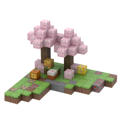Sakura (128pcs) - Magnetic Blocks Inspired by Minecraft