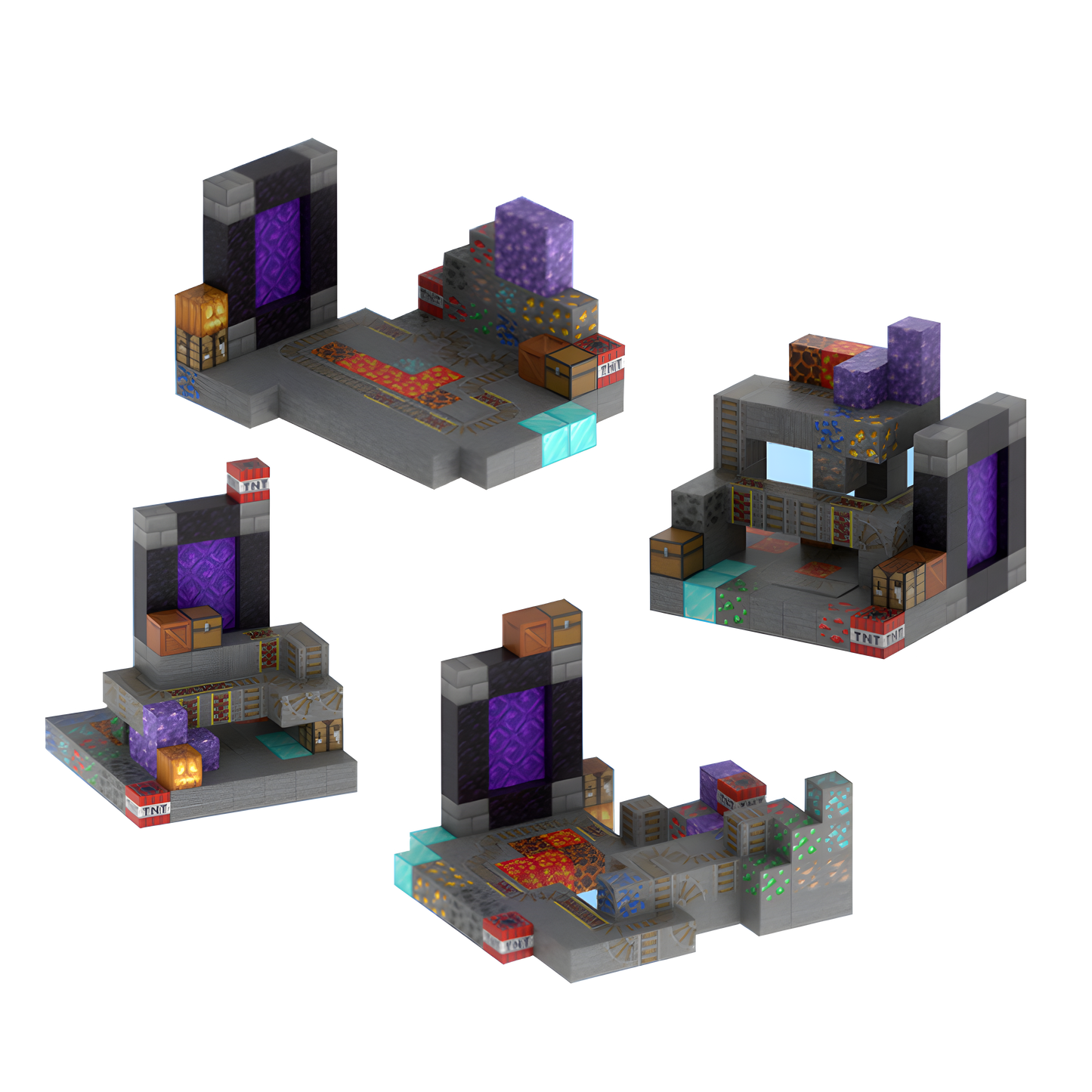 Track Gateway (100pcs) - Magnetic Blocks Inspired by Minecraft