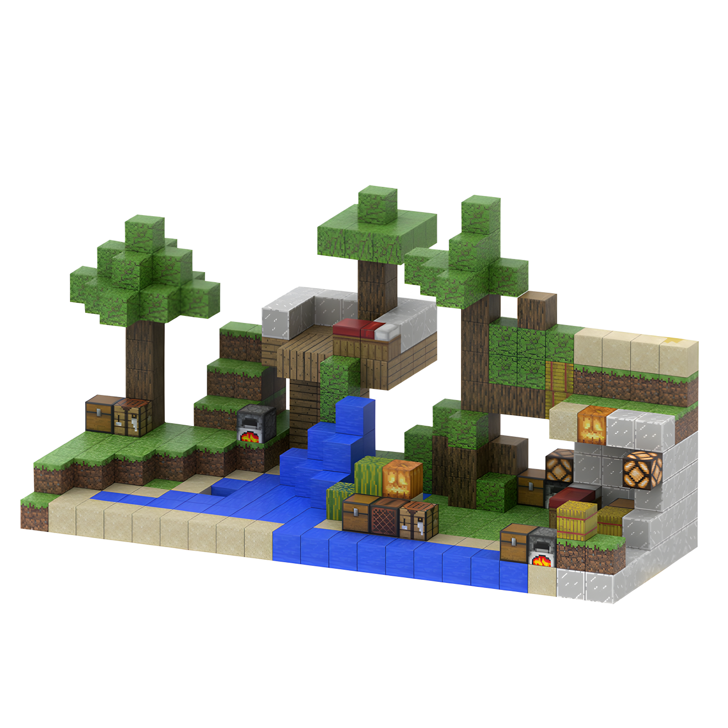 Jungle Beach (400pcs) - Magnetic Blocks Inspired by Minecraft