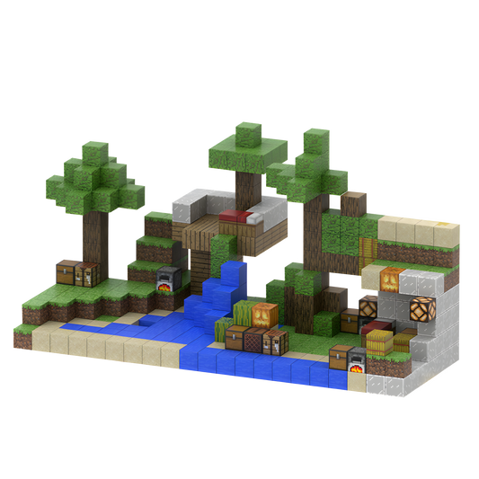 Jungle Beach (400pcs) - Magnetic Blocks Inspired by Minecraft