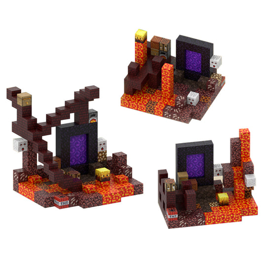 Nether Exploration (132pcs) - Magnetic Blocks Inspired by Minecraft