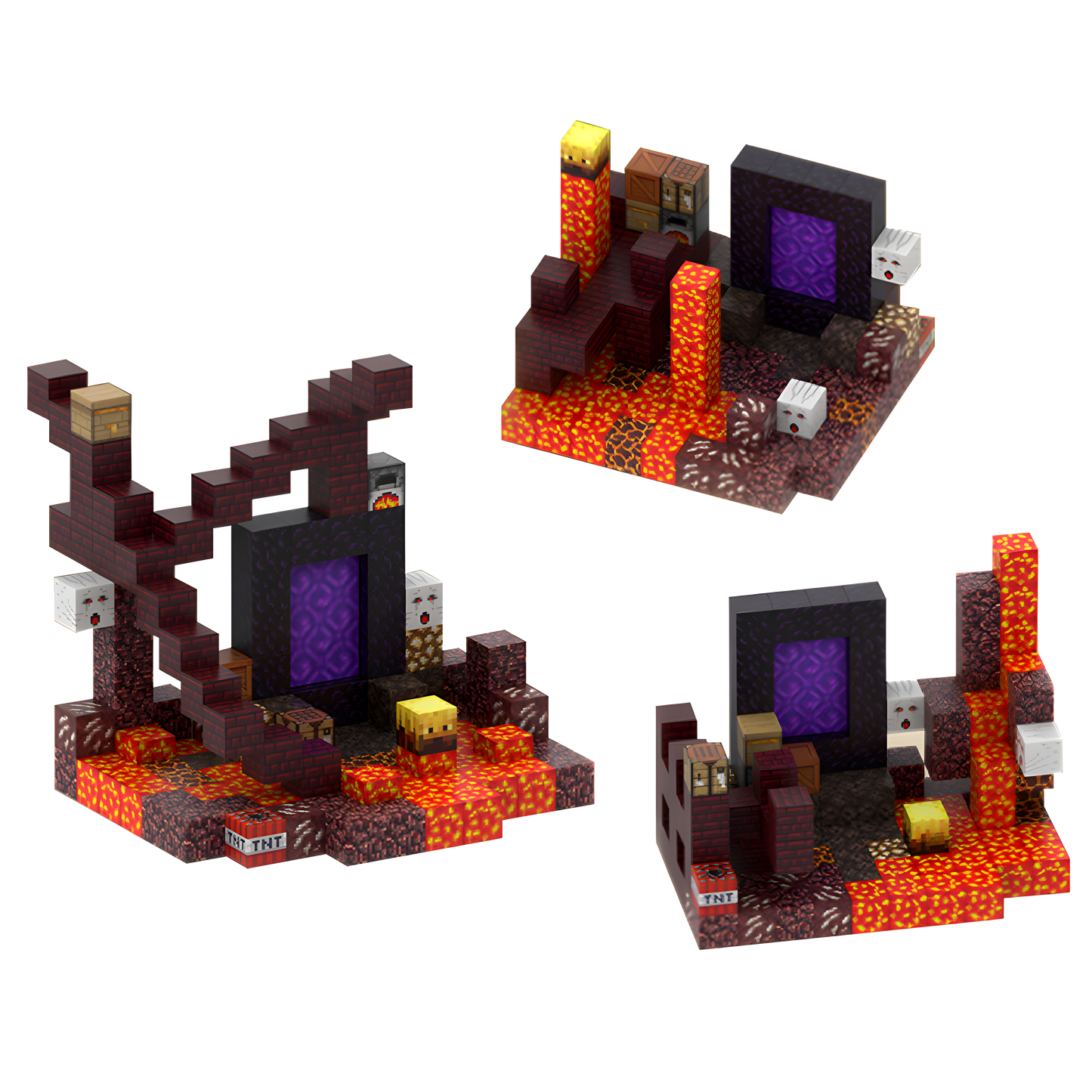 Nether Exploration (132pcs) - Magnetic Blocks Inspired by Minecraft