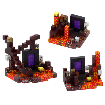 Nether Exploration (132pcs) - Magnetic Blocks Inspired by Minecraft