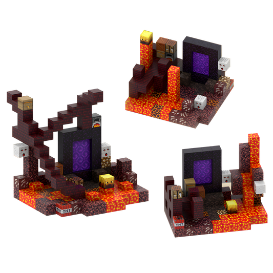 Nether Exploration (132pcs) - Magnetic Blocks Inspired by Minecraft